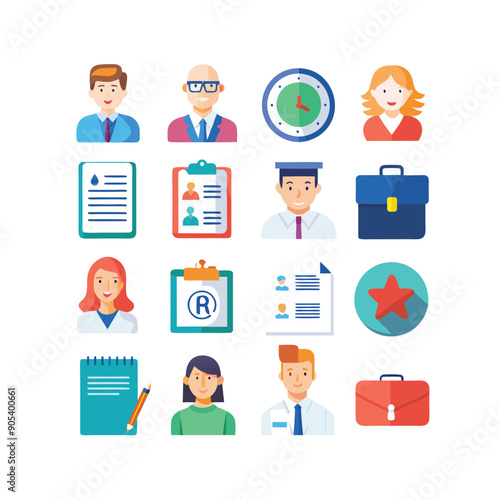 Business or organization management icon set