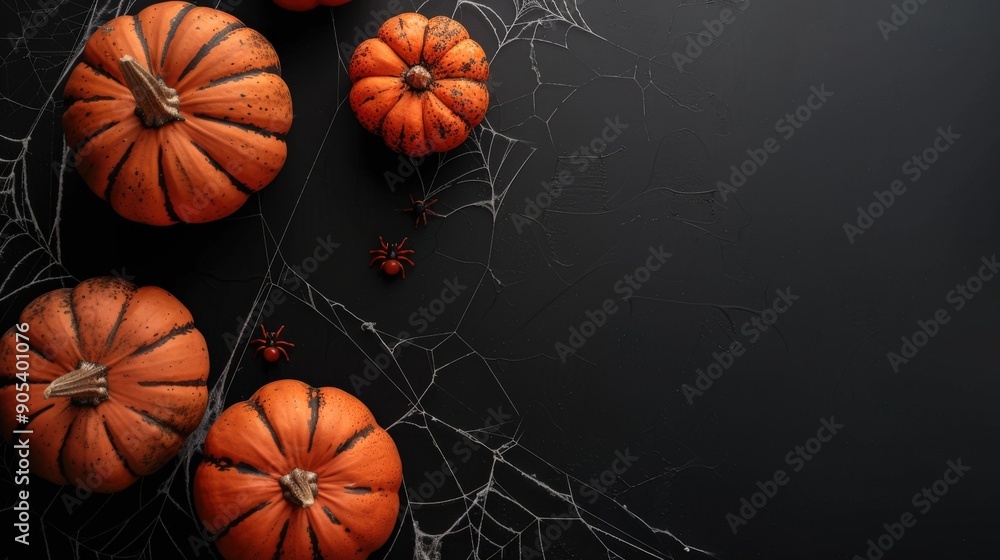 Orange pumpkins and black branches on a black background, perfect for Halloween themed designs. Orange pumpkins and black branches on a black background, perfect for Halloween themed designs.
