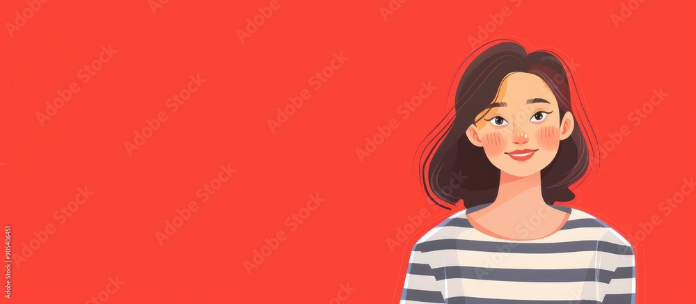 Young beautiful asian girl wearing casual striped t shirt over isolated red background winking looking at the camera with sexy expression cheerful and happy face Young beautiful asian girl wearing casual striped t shirt over isolated red background winking looking at the camera with sexy expression cheerful and happy face