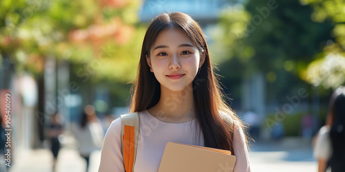 微笑む日本人の女子大学生