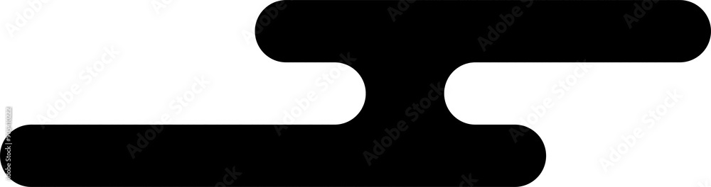 Vector Japanese style deformed cloud silhouette. Vector Japanese style deformed cloud silhouette.