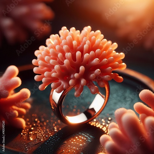 126 31 Coral Flower Ring a ring shaped like a blooming coral flo