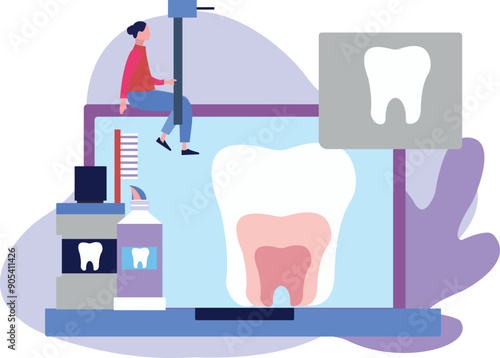 The girl is getting checked up online.