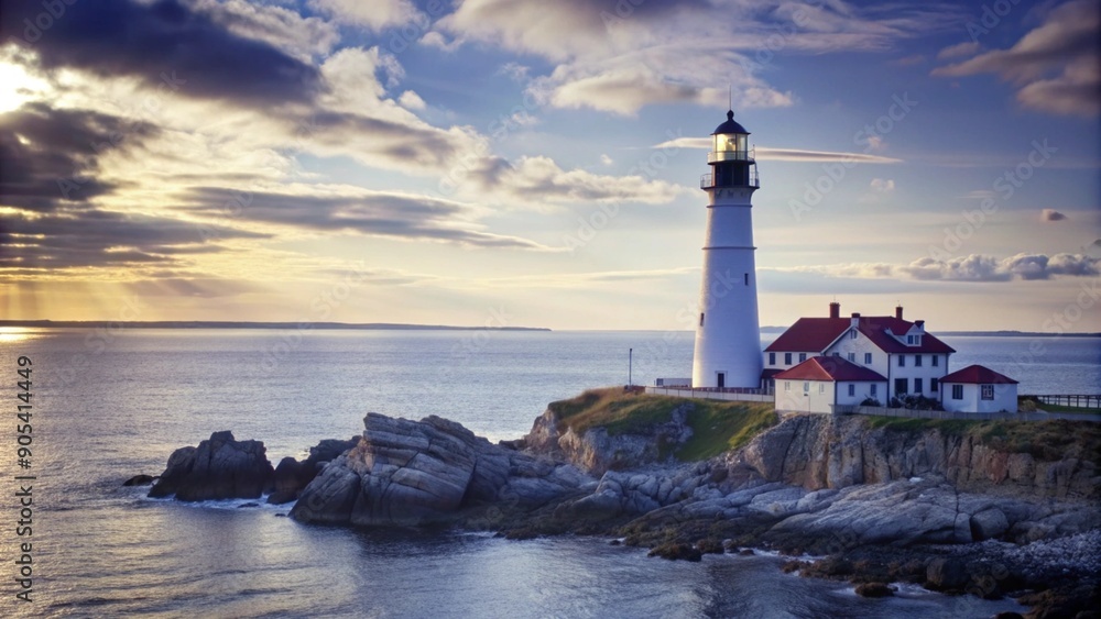 Fototapeta premium Scenic Coastal View with Lighthouse