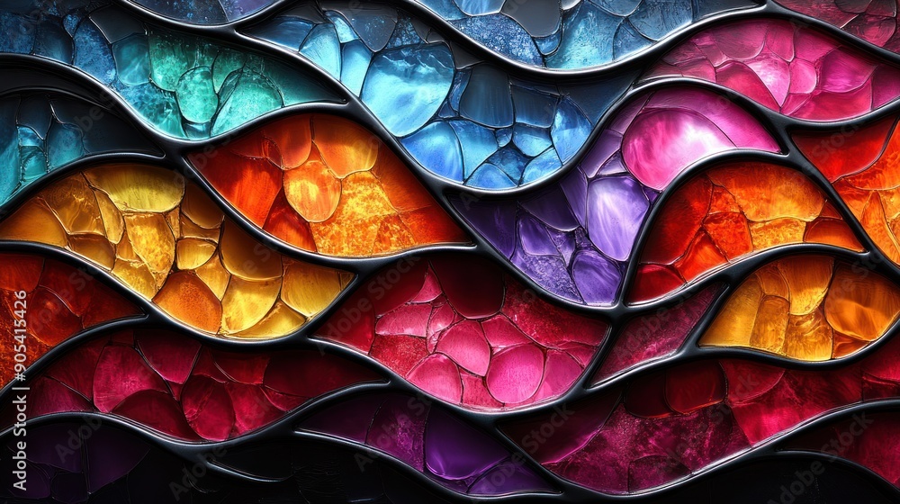 Obraz premium Colorful Abstract Stained Glass Art Background
