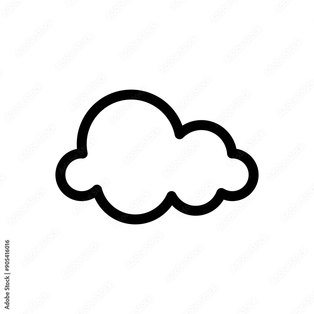 Cloud icon in thin line style vector illustration graphic design Cloud icon in thin line style vector illustration graphic design