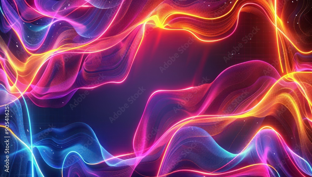 Obraz premium Abstract Neon Wave Background