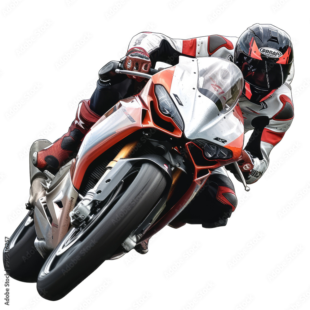 sportsman driving sport motorbike No background sportsman driving sport motorbike No background