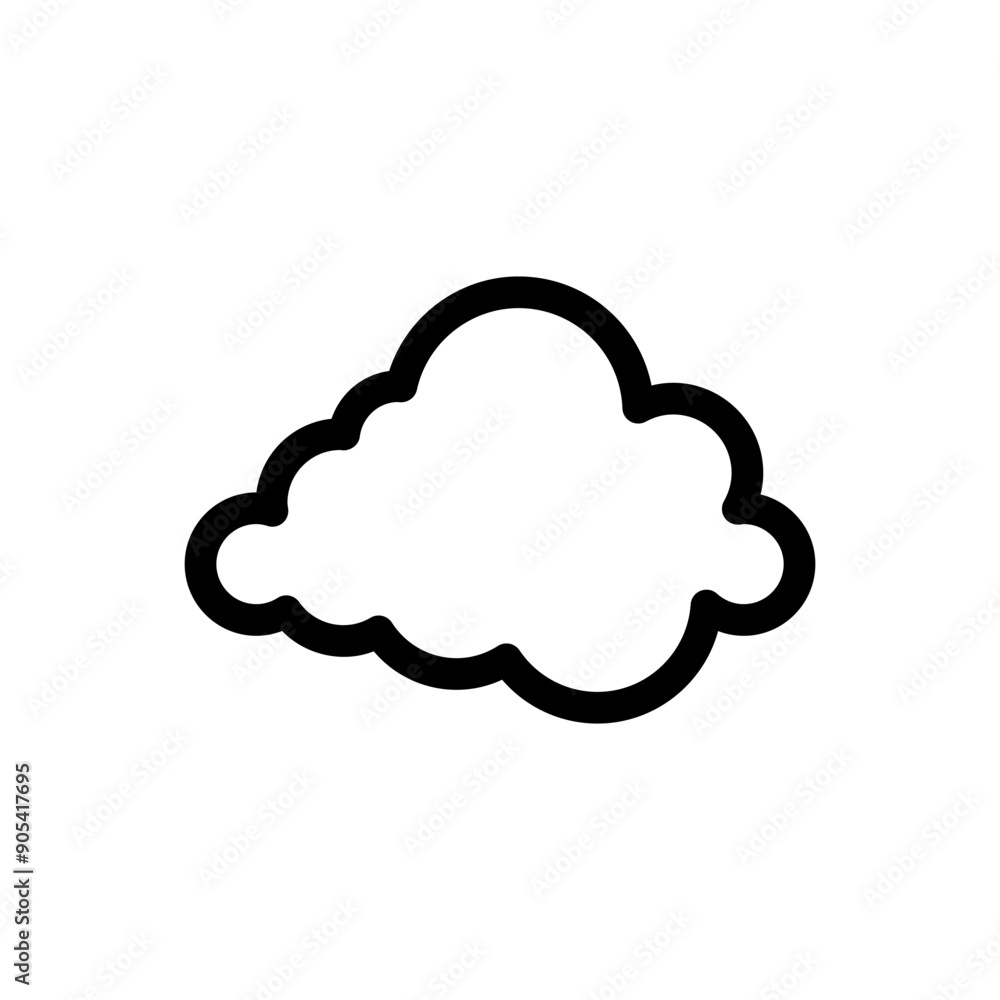 Cloud icon in thin line style vector illustration graphic design Cloud icon in thin line style vector illustration graphic design