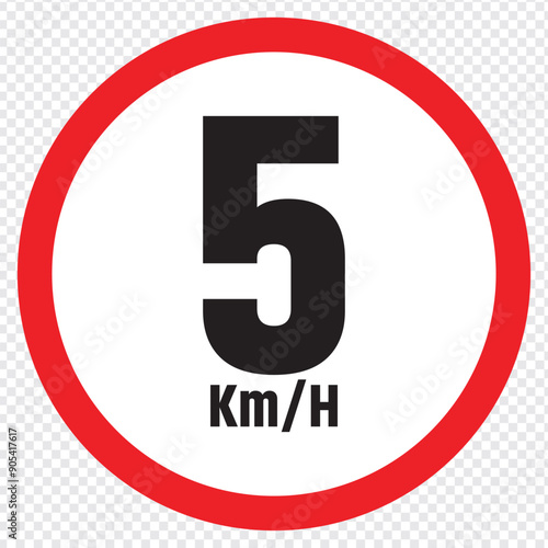 Speed limit sign 5 km h icon . vector illustration. eps 10