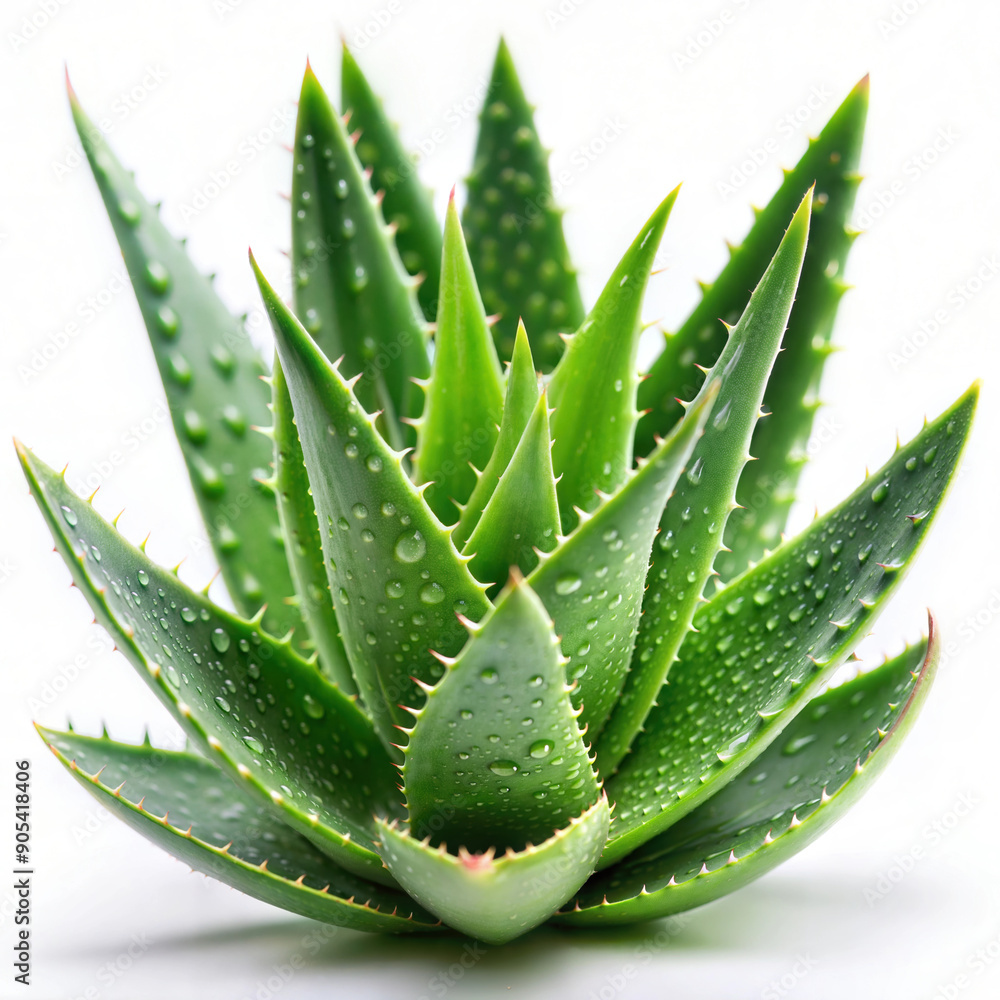 Aloe Vera Plant with Water Droplets Aloe Vera Plant with Water Droplets