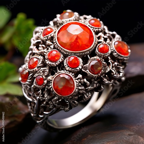 coral cluster ring a statement ring adorned with a cluster of co photo