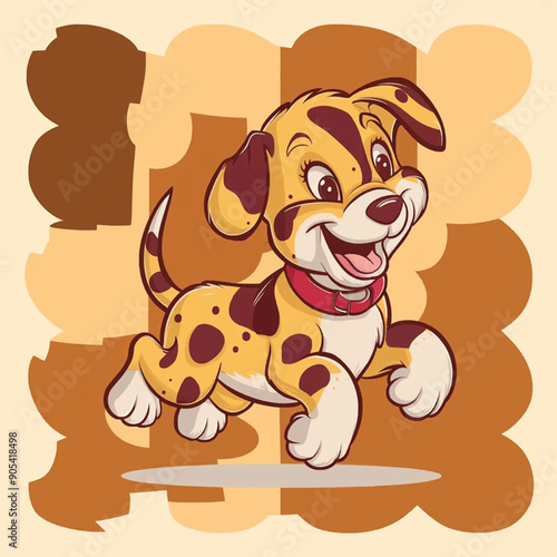 a drawing of a happy dog illustration 