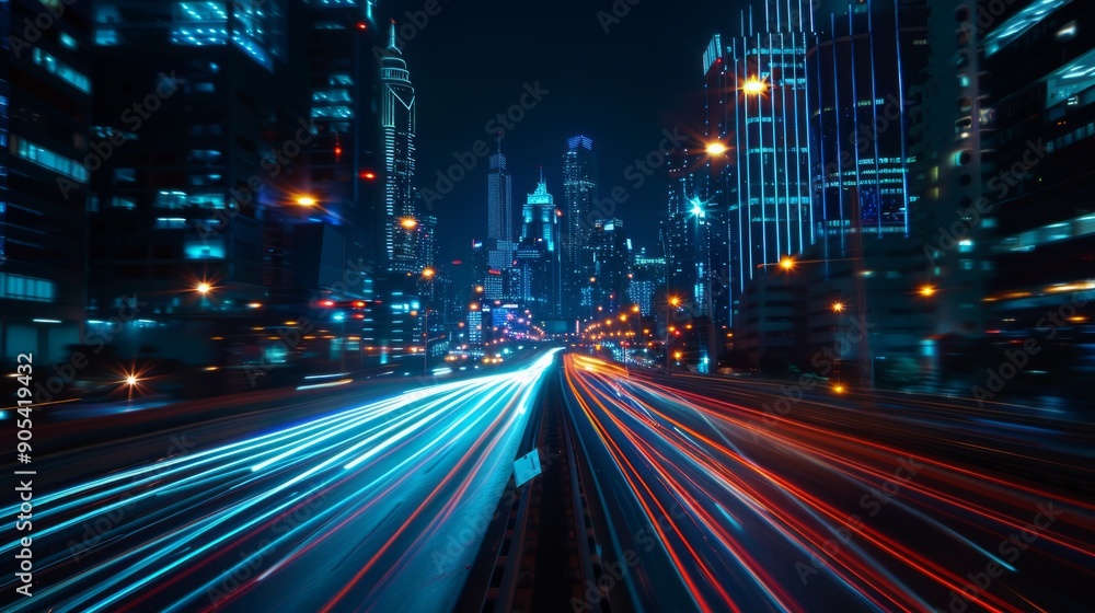Fototapeta premium Cityscape with Blurry Lights
