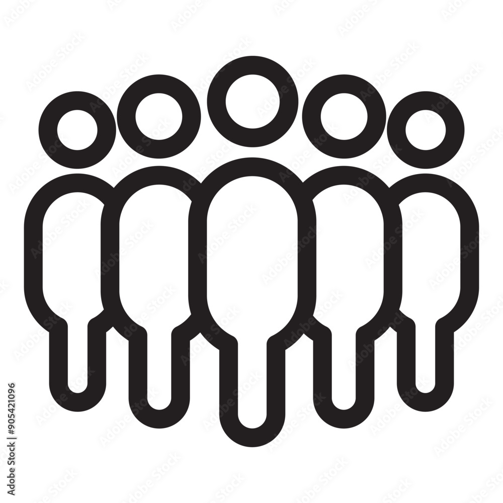 Fototapeta premium People icon in thin line style vector illustration graphic design