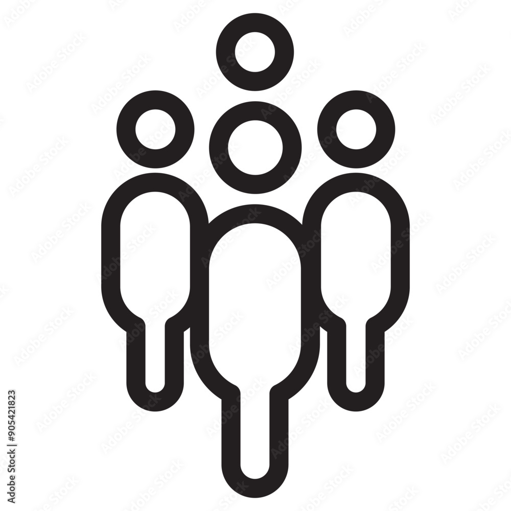Fototapeta premium People icon in thin line style vector illustration graphic design