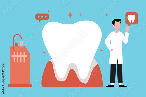 The doctor is doing a dental checkup.
