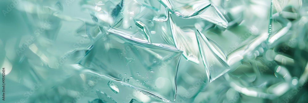 Obraz premium A close up of a broken piece of glass. The image is blurry and has a sense of movement
