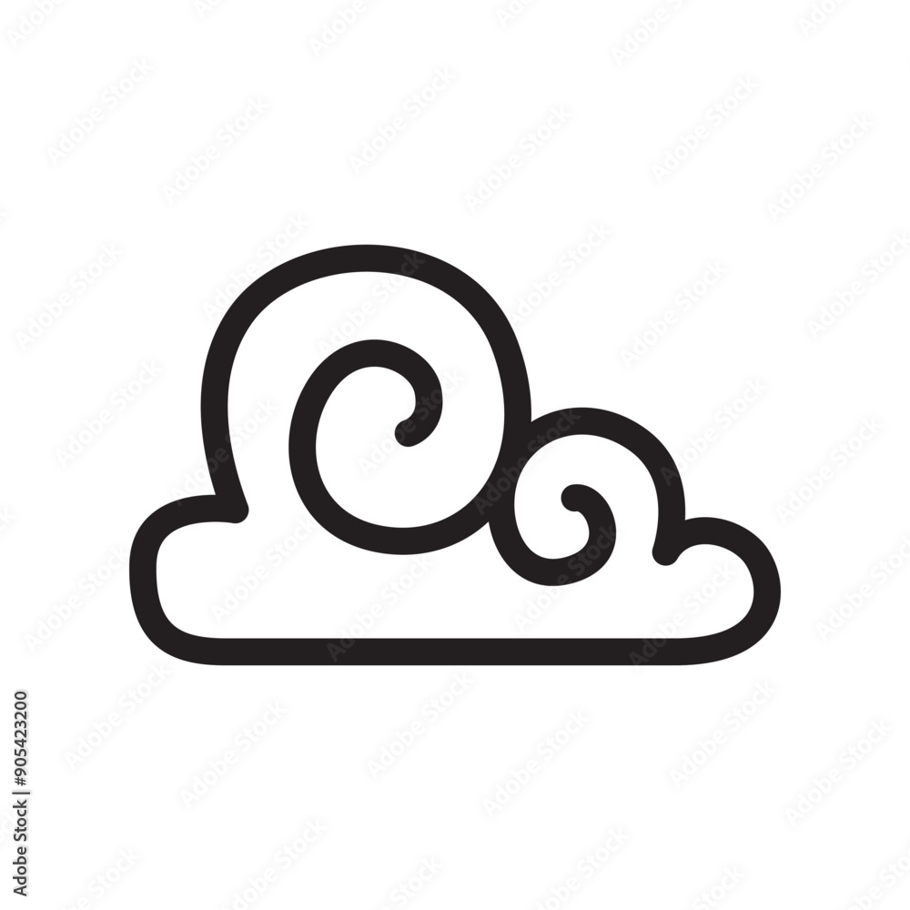 Cloud icon in thin line style vector illustration graphic design Cloud icon in thin line style vector illustration graphic design