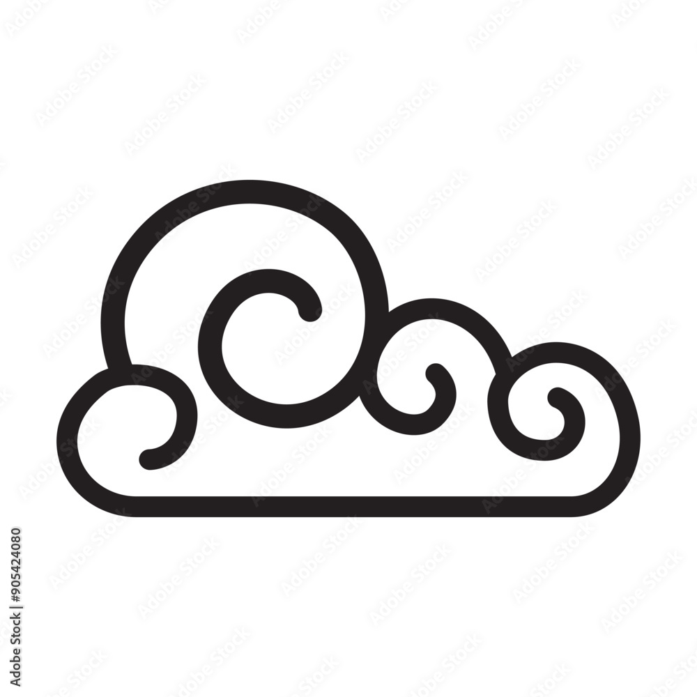 Cloud icon in thin line style vector illustration graphic design Cloud icon in thin line style vector illustration graphic design