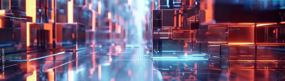 Fototapeta premium Illuminate the innovative features of futuristic tech through unexpected camera angles, creating a visually compelling composition that sparks curiosity and awe