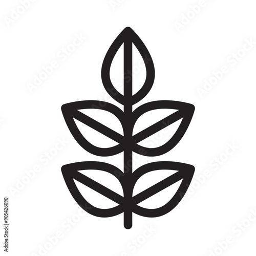 Leaves icon in thin line style vector illustration graphic design