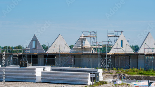 Modern Family Homes Under Construction in Dutch Suburb © Fokke Baarssen