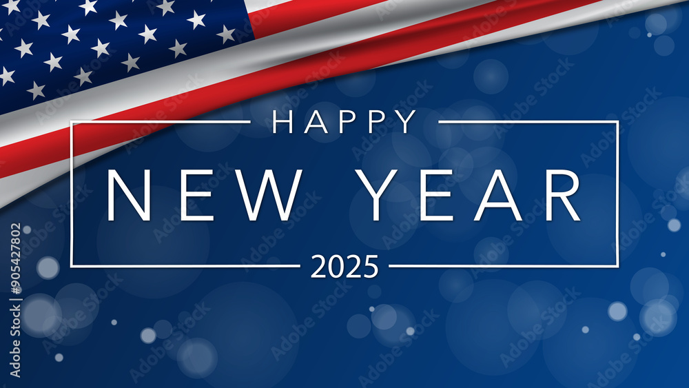 Happy New Year 2025 USA Flag Happy New Year 2025 USA Flag