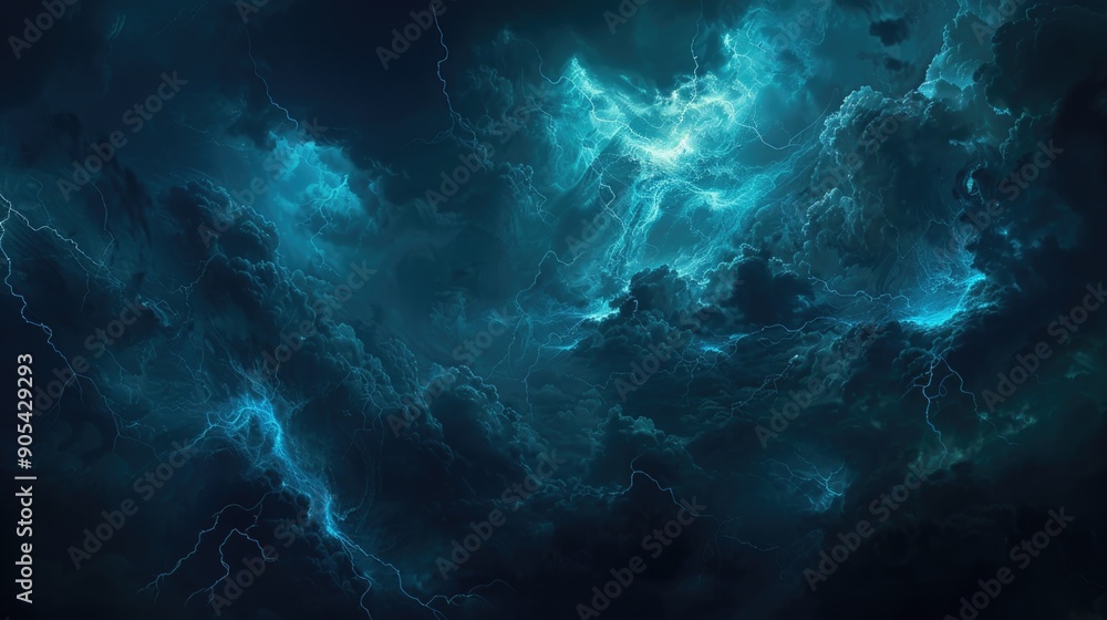 Dark clouds and lightning in the sky, dark background Dark clouds and lightning in the sky, dark background