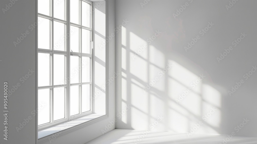 Window natural shadow effect on white background Window natural shadow effect on white background