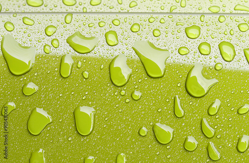 Water drops on car body, seamless texture, light green color.