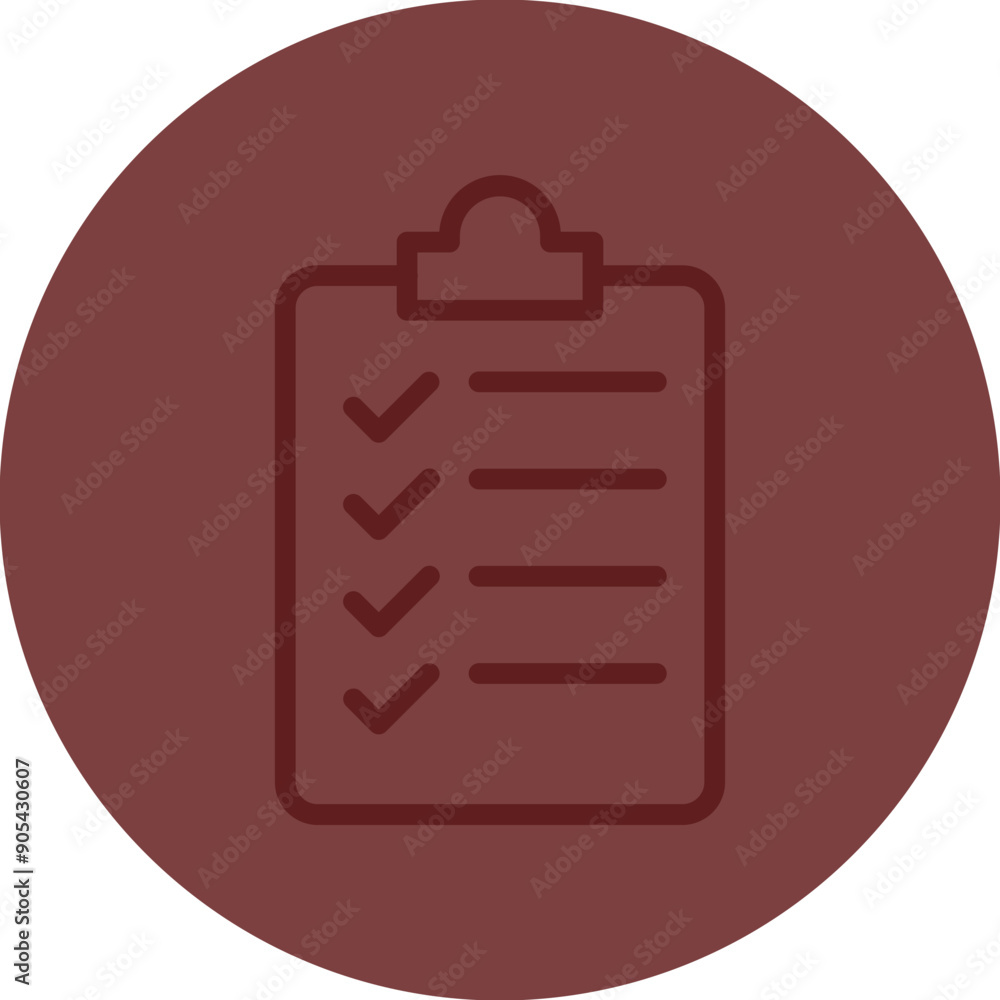 Clipboard with checkmark Vector Line Maroon Circle Maroon Clipboard with checkmark Vector Line Maroon Circle Maroon