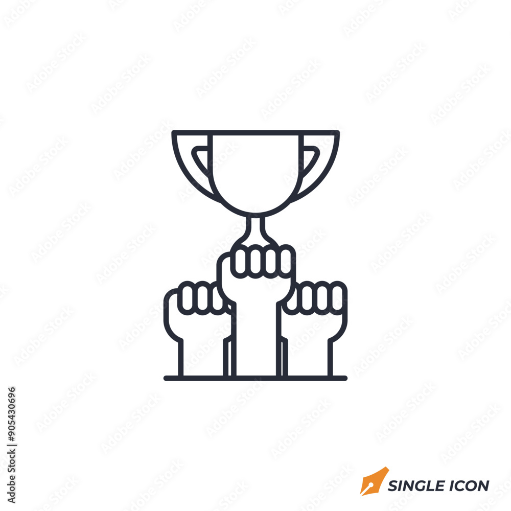Teamwork Trophy icon vector illustration. Teamwork Trophy symbol isolated on white background Teamwork Trophy icon vector illustration. Teamwork Trophy symbol isolated on white background