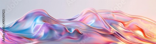 Abstract pastel pink, blue, yellow, and orange fabric waves