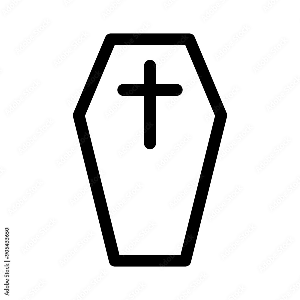 Coffin icon in thin line style vector illustration graphic design Coffin icon in thin line style vector illustration graphic design