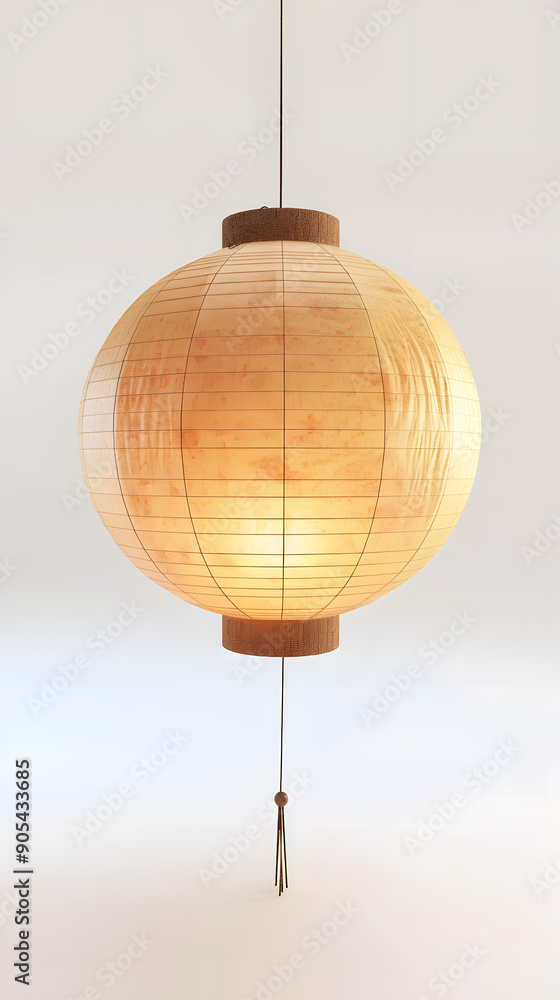 Obraz premium Rice white round paper lantern isolated on background