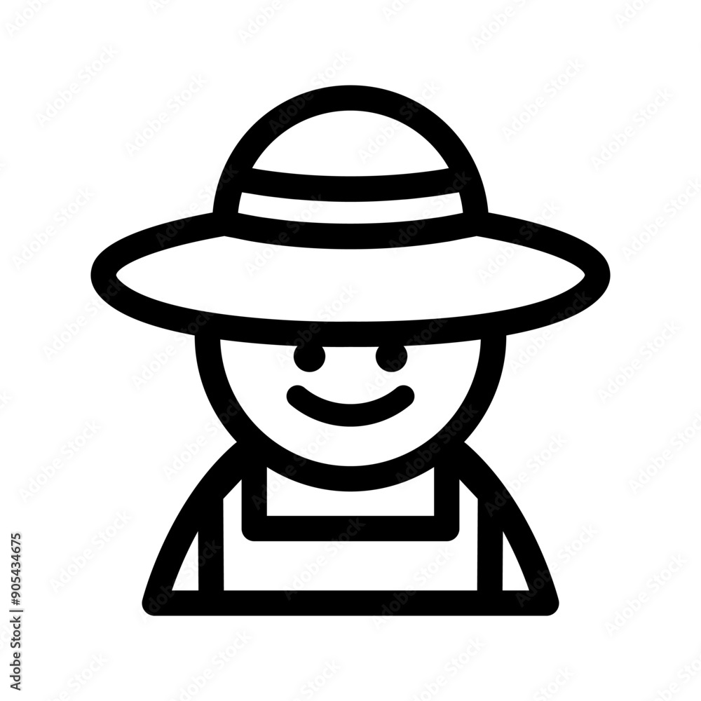 Farmer icon in thin line style vector illustration graphic design Farmer icon in thin line style vector illustration graphic design