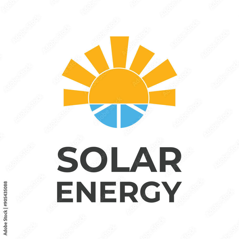 Fototapeta premium solar energy logo design concept idea