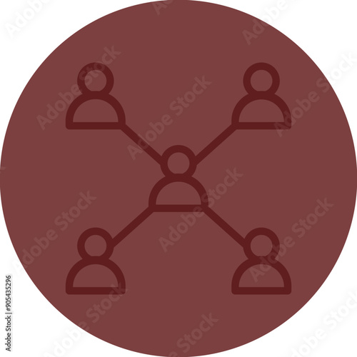Connecting People Vector Line Maroon Circle Maroon