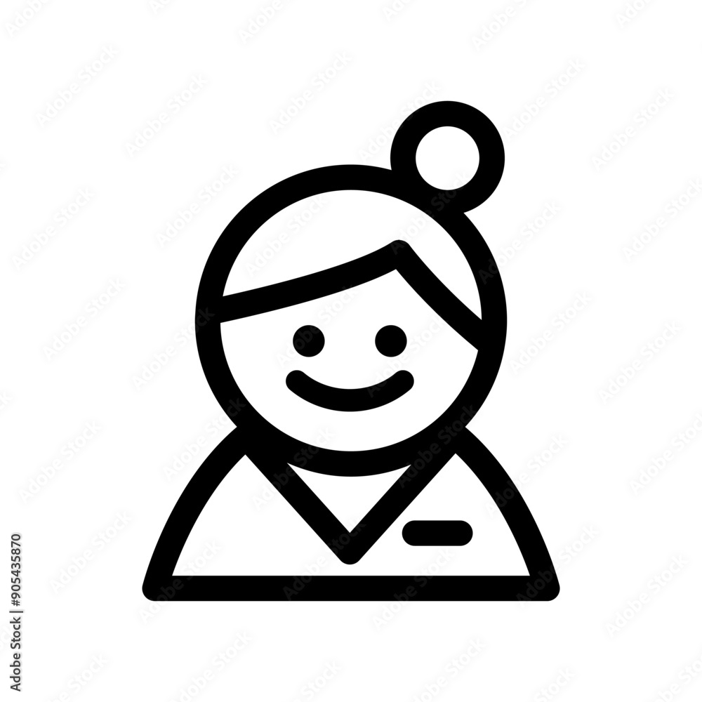 Librarian icon in thin line style vector illustration graphic design Librarian icon in thin line style vector illustration graphic design