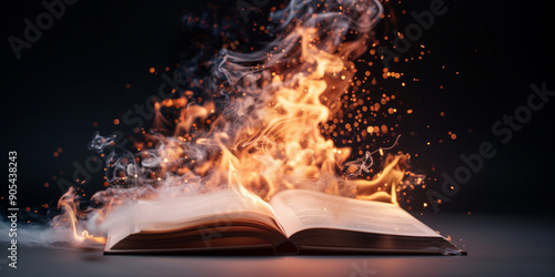 Comic Book Set on Fire