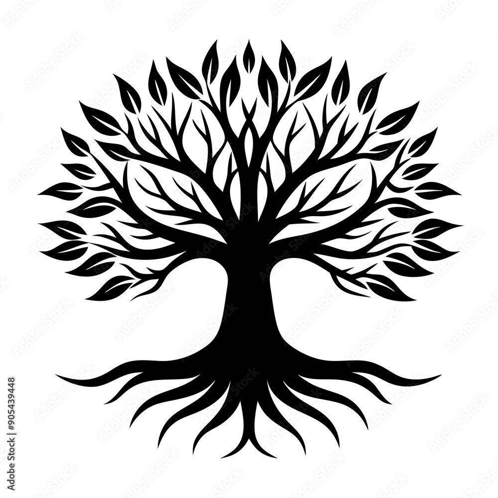 Obraz premium Tree logo vector silhouette 