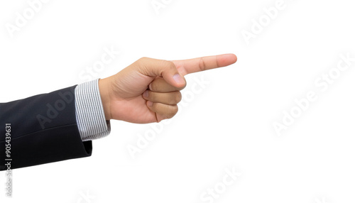 Hand Pointing Finger cut out transparent isolated on white background PNG