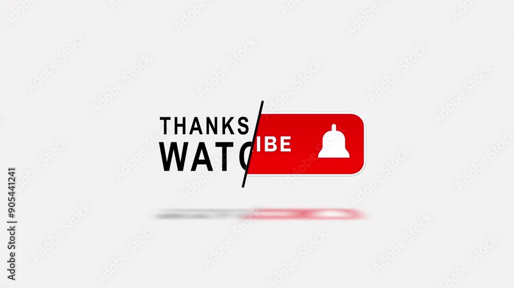 Smooth animation of the text Thanks for watching and the Subscribe button on white background.Suitable for end screen of video.For video editing and content creators.lines text reveal.Minimal. Smooth animation of the text Thanks for watching and the Subscribe button on white background.Suitable for end screen of video.For video editing and content creators.lines text reveal.Minimal.