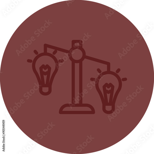 Idea Prioritization Vector Line Maroon Circle Maroon