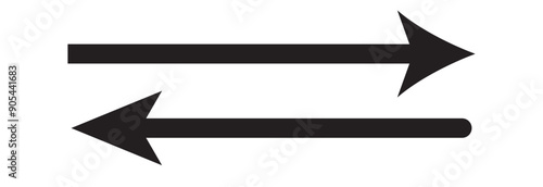 Black Arrow exchange icon, flat design eps 10