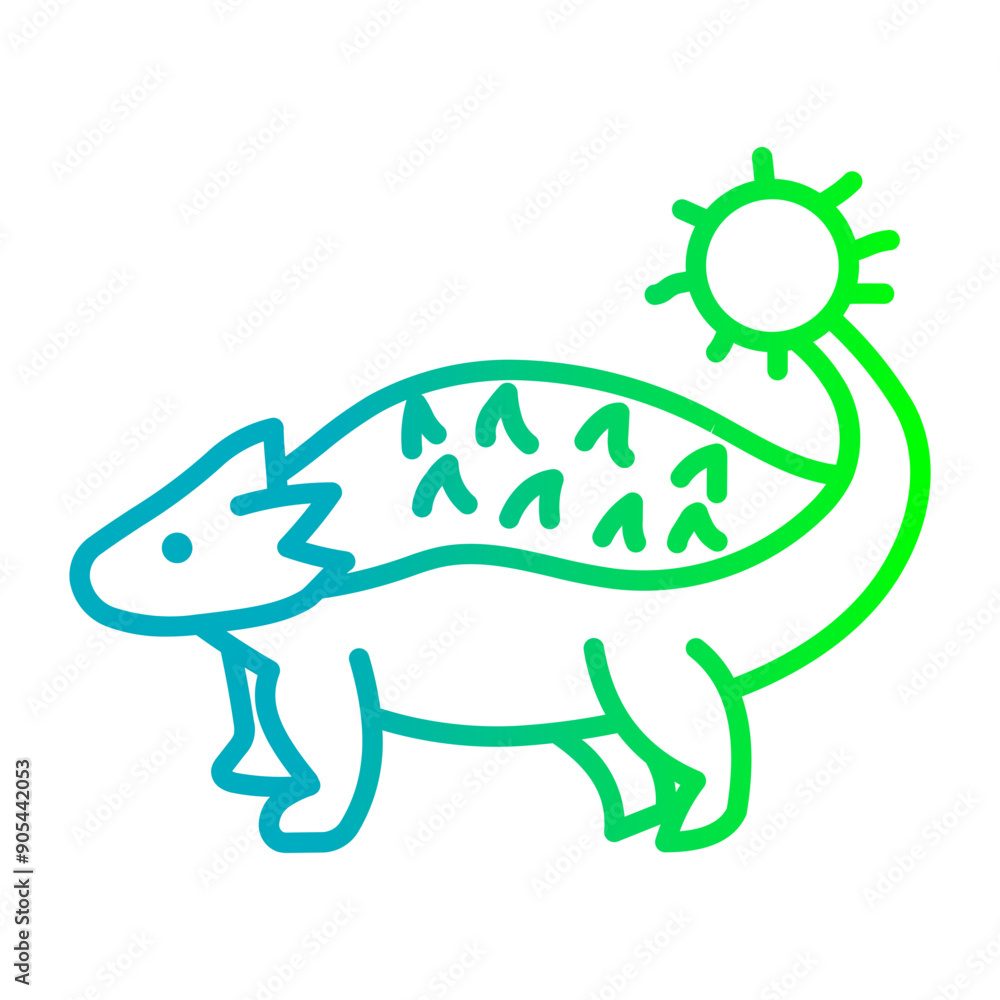 Fototapeta premium Ankylosaurus Gradient Linear