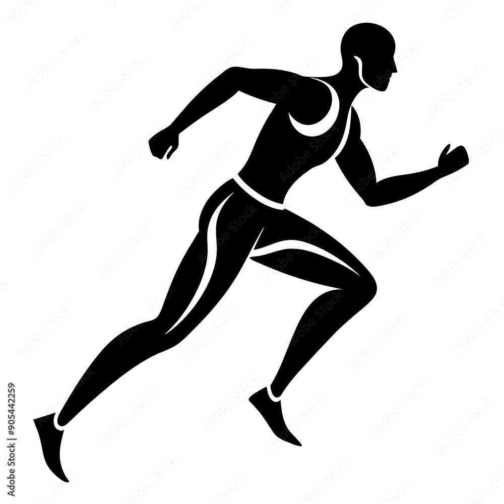 Minimal Running Athlete Silhouette Minimal Running Athlete Silhouette