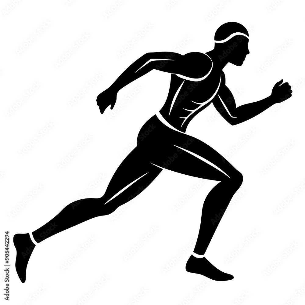 Minimal Running Athlete Silhouette