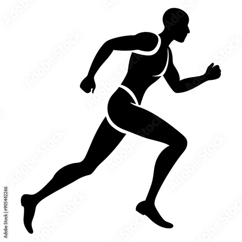 Minimal Running Athlete Silhouette